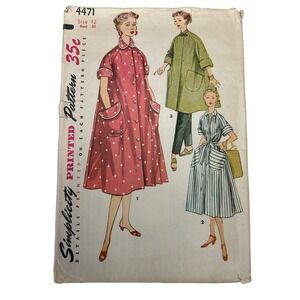 Simplicity Vintage 1950's Pattern #4471 Women's Robe 2‎ Lengths Size 12 HTF
